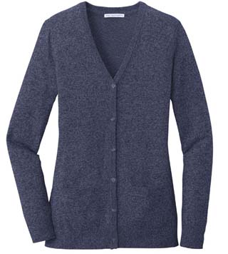 LSW415 - Ladies Marled Cardigan Sweater