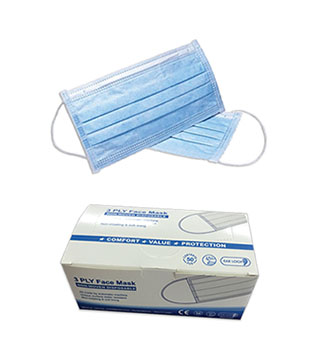 MASK-100 - 3-Ply Disposable Surgical Masks - Case of 2000